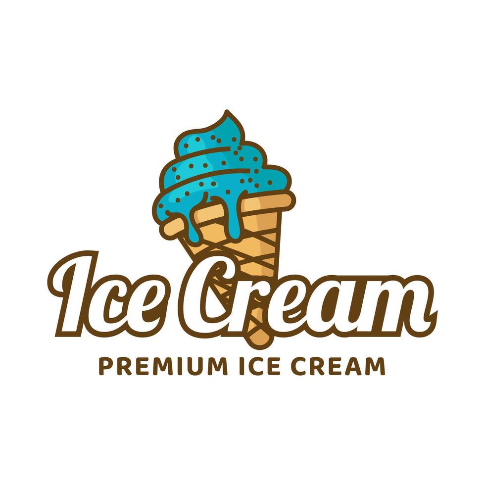 Ice Cream Logo Design. Ice cream shop logo badges and labels, gelateria signs. vector