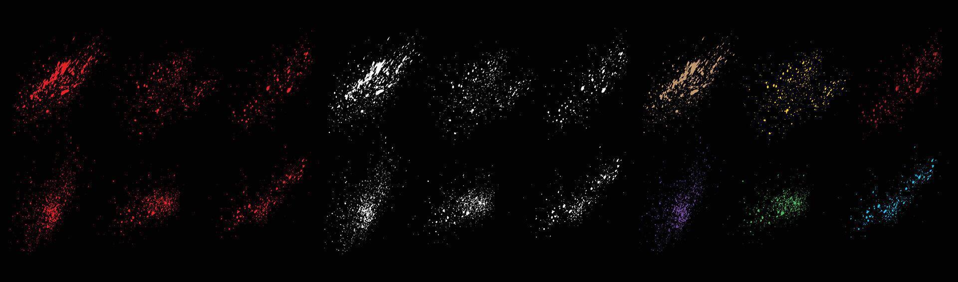 Dripping collection of vector paint brush stroke colorful template blood stain