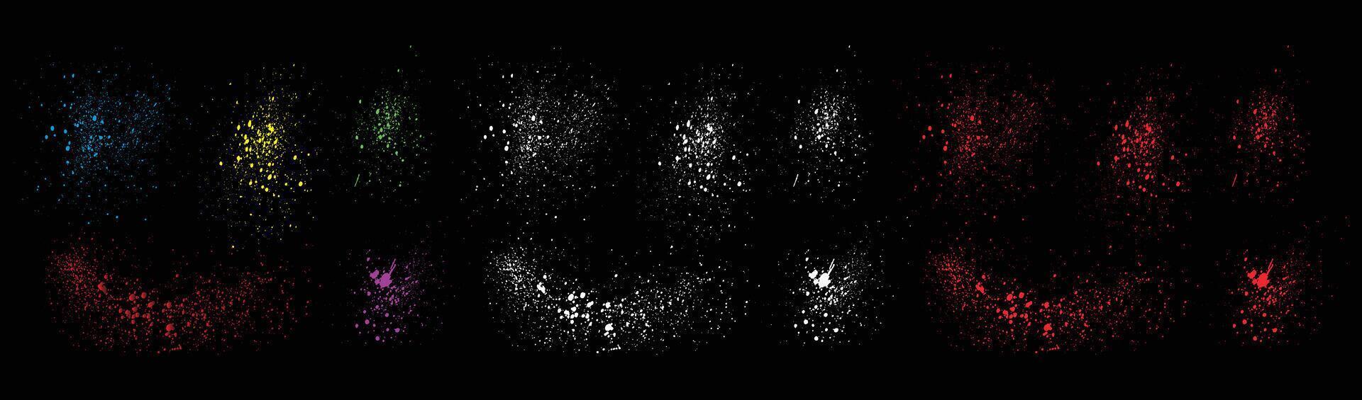 Scribble collection of colorful bloodstain splatter grunge vector banner design