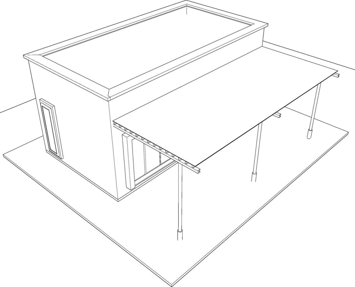 3D illustration of residential project vector