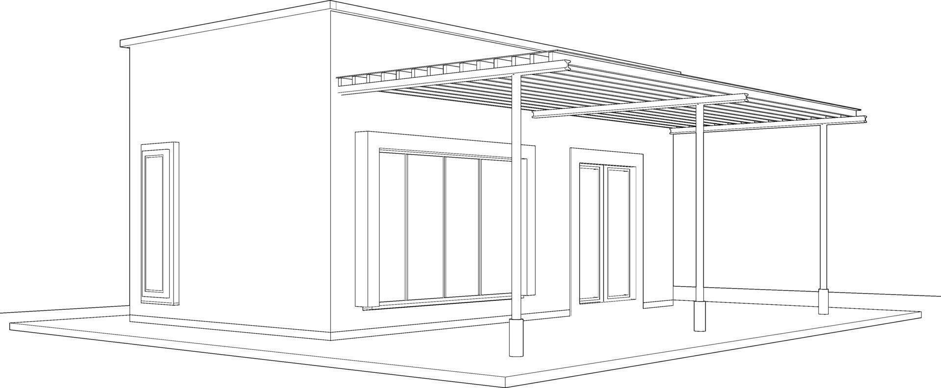 3d ilustración de residencial proyecto vector