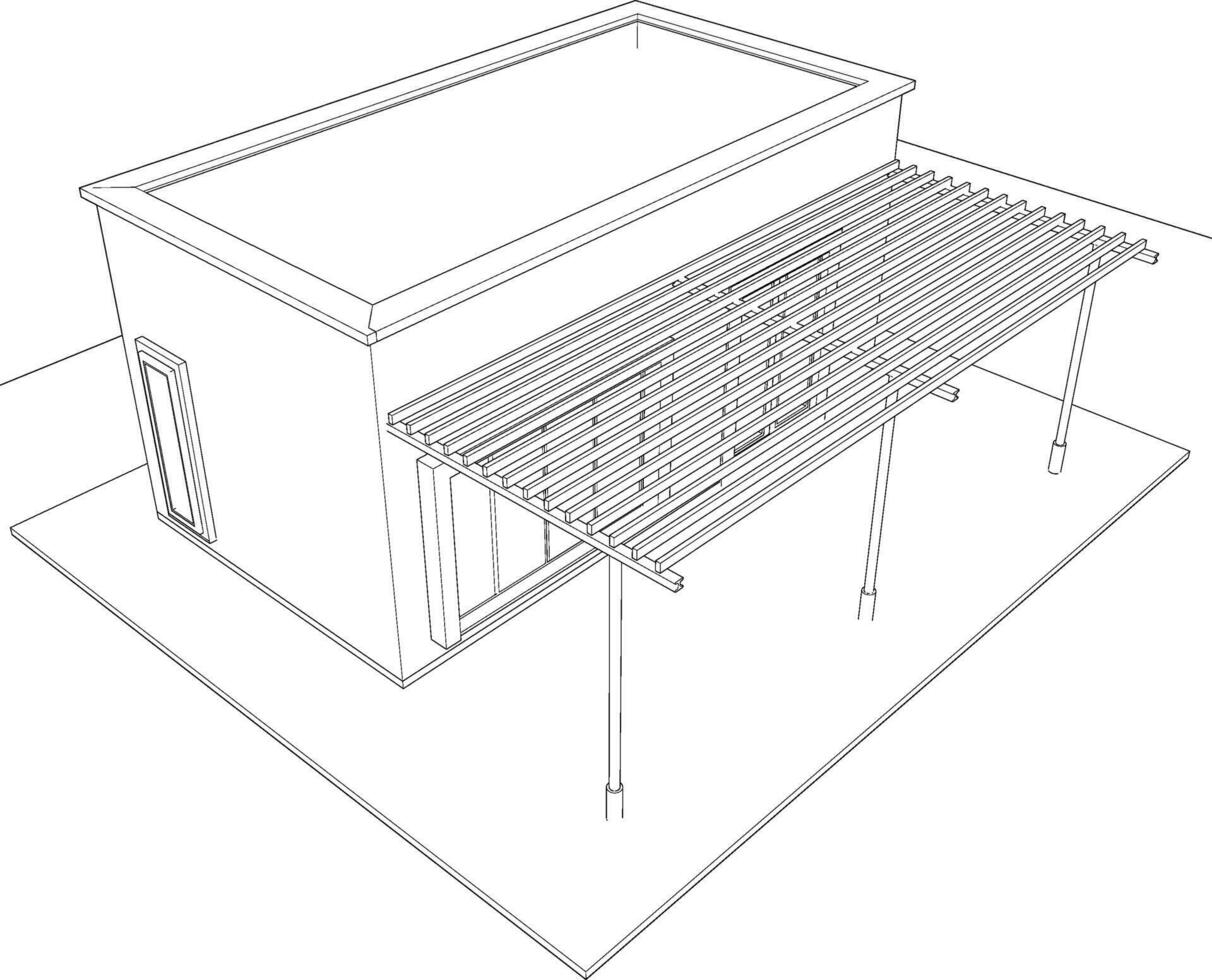 3d ilustración de residencial proyecto vector