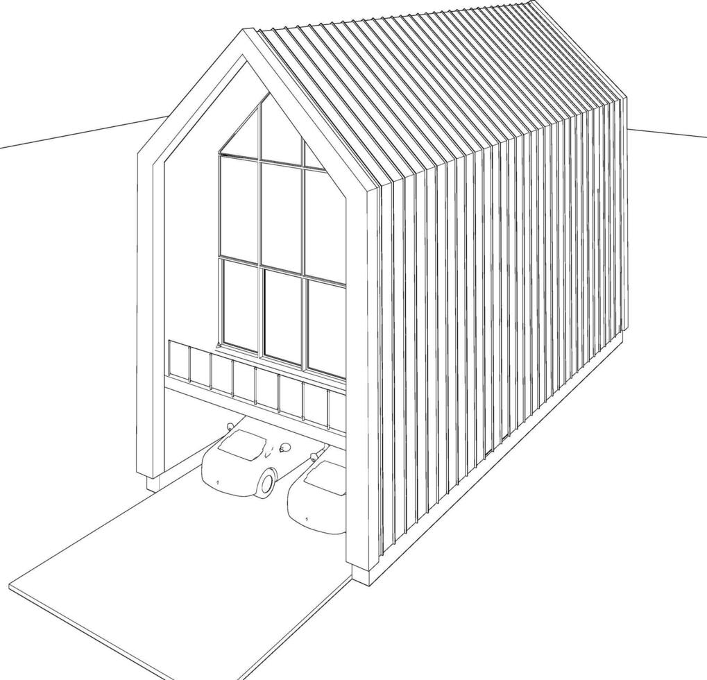 3D illustration of residential project vector