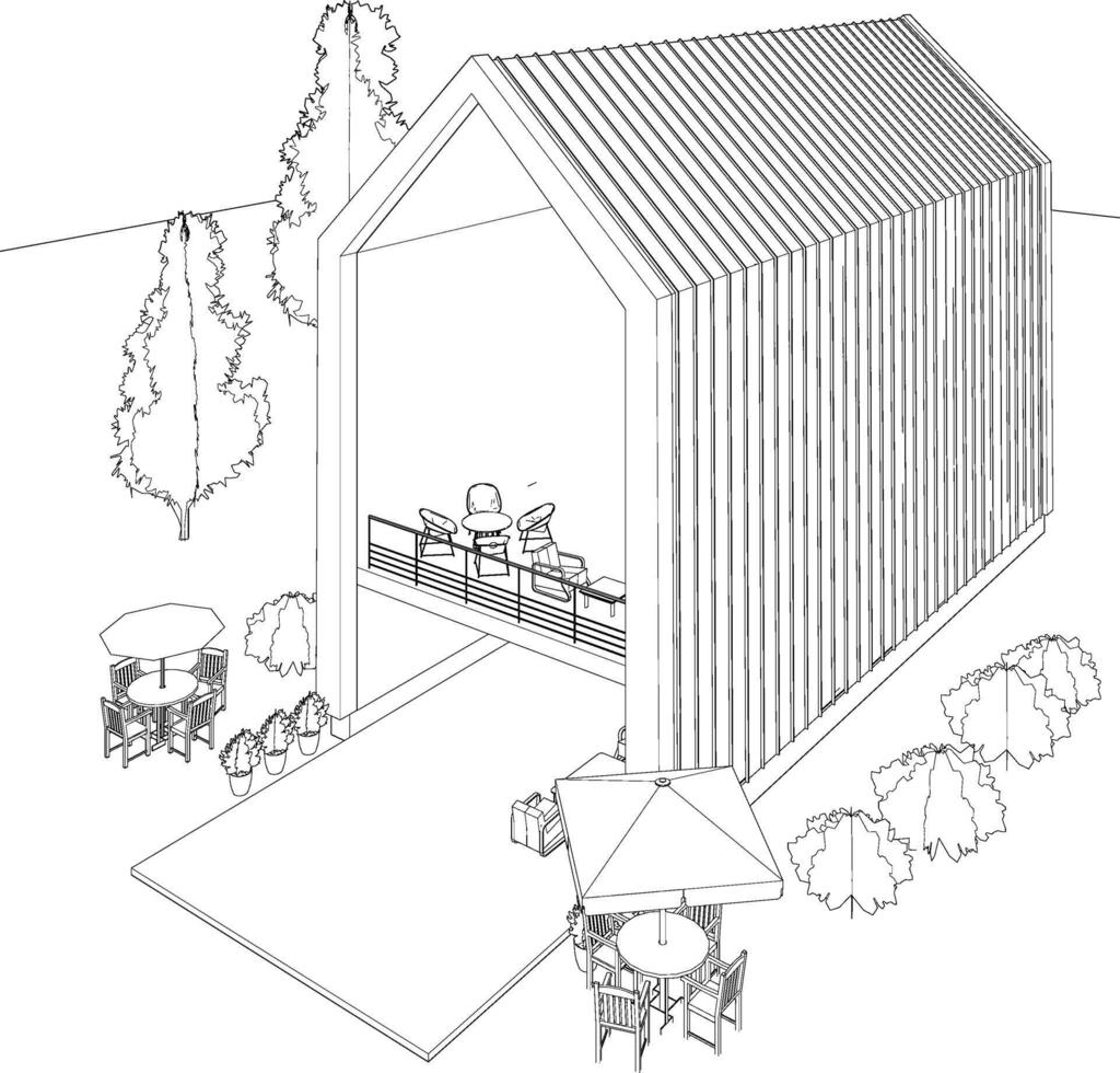 3d ilustración de cafetería vector