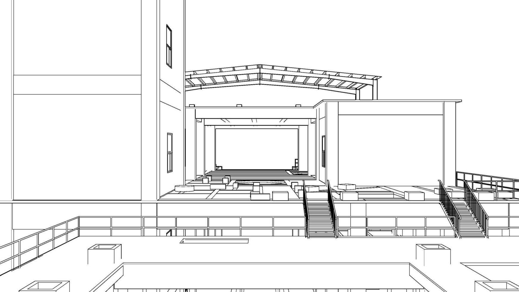 3D illustration of industrial project vector