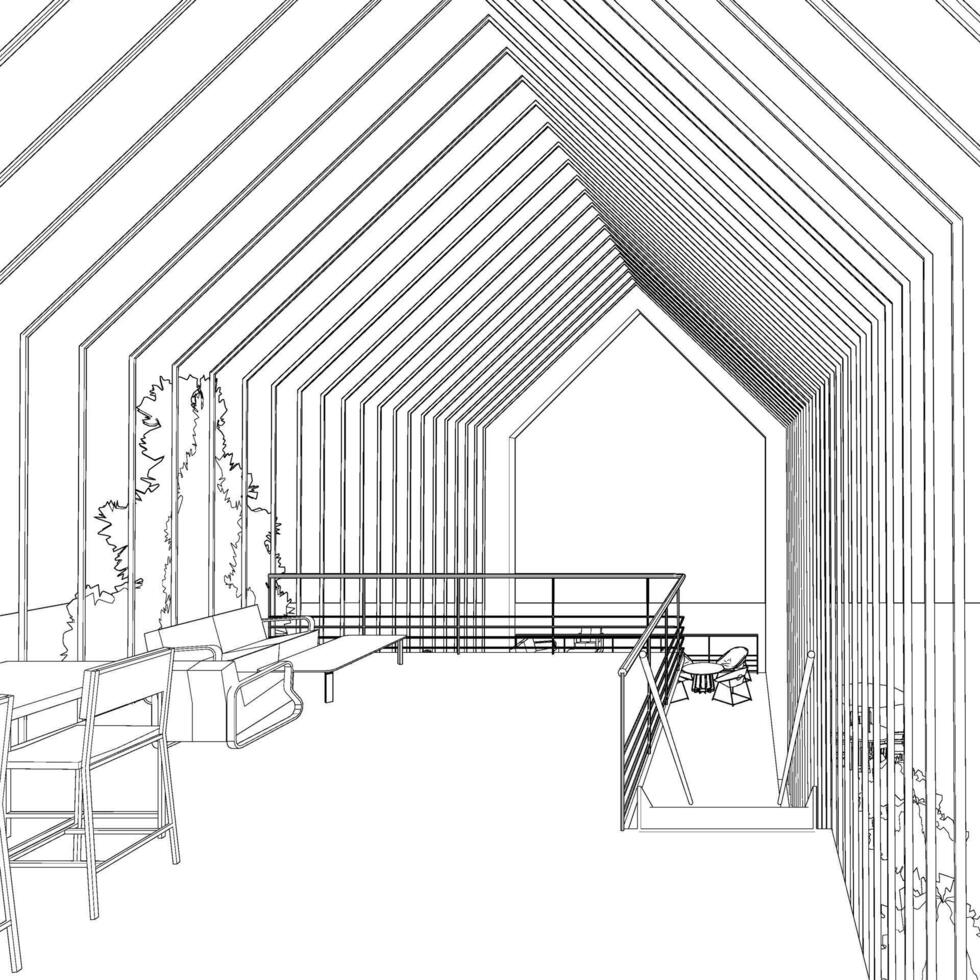 3D illustration of residential project vector