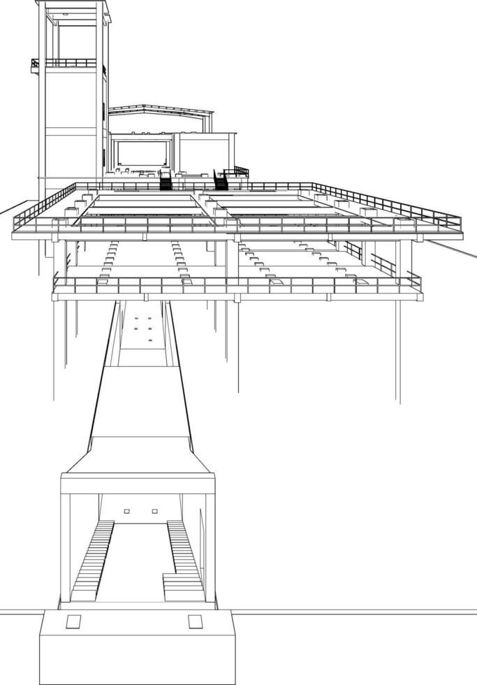 3D illustration of industrial project vector