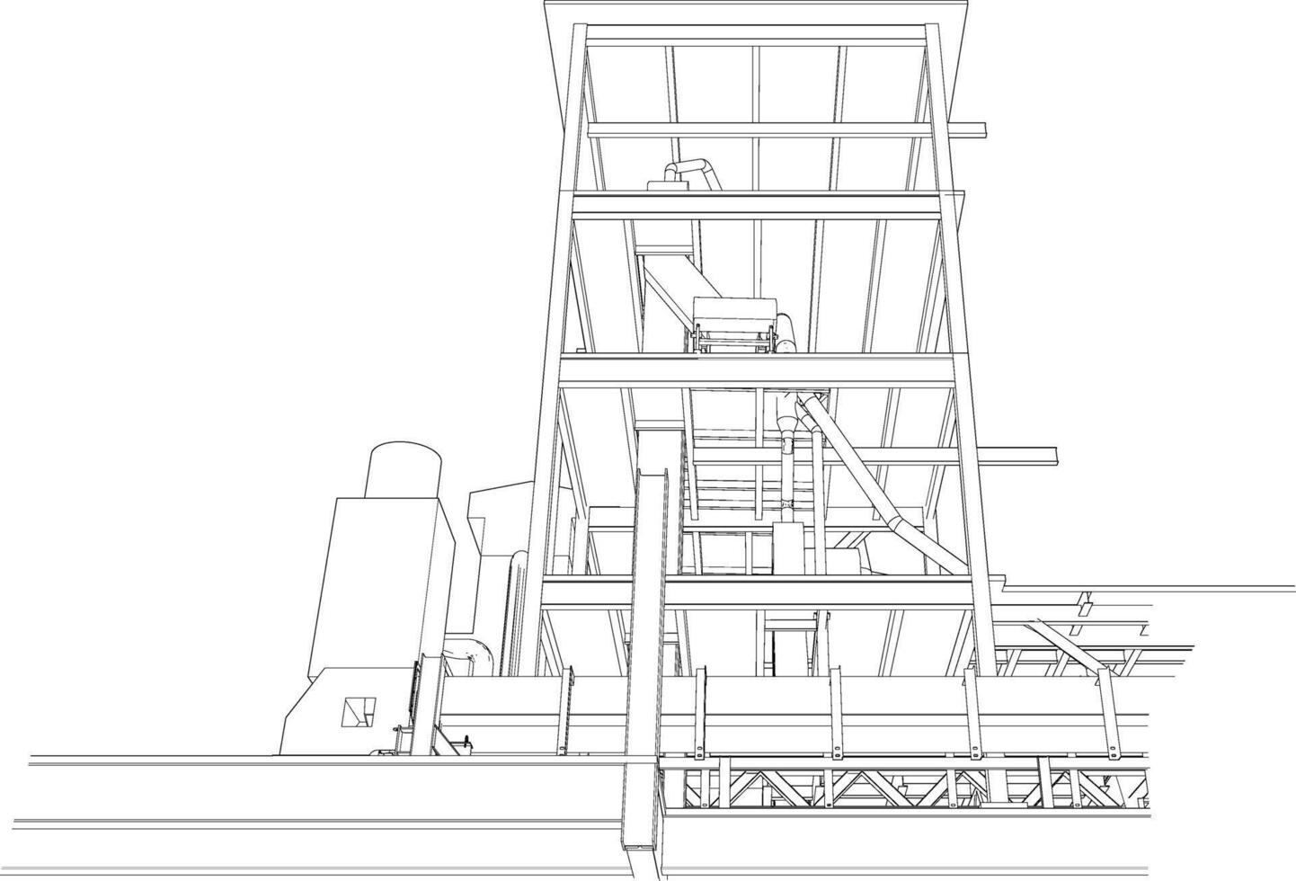 3D illustration of industrial project vector