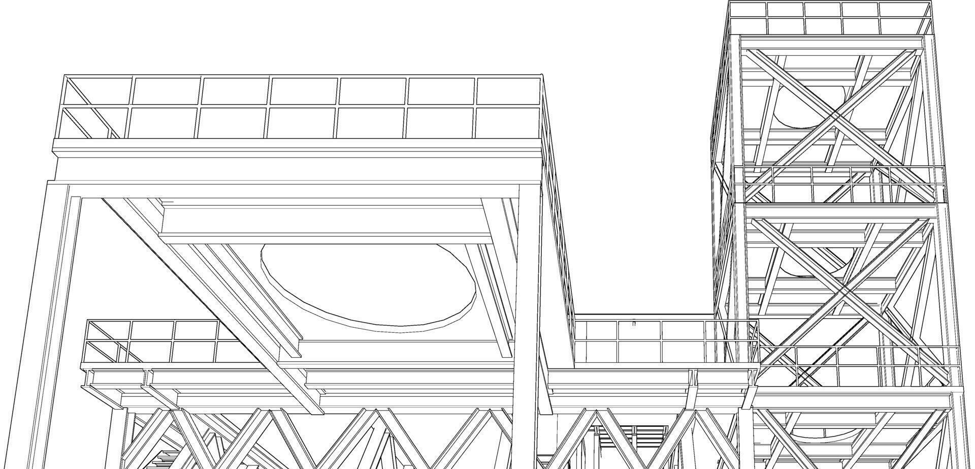 3d ilustración de industrial proyecto vector