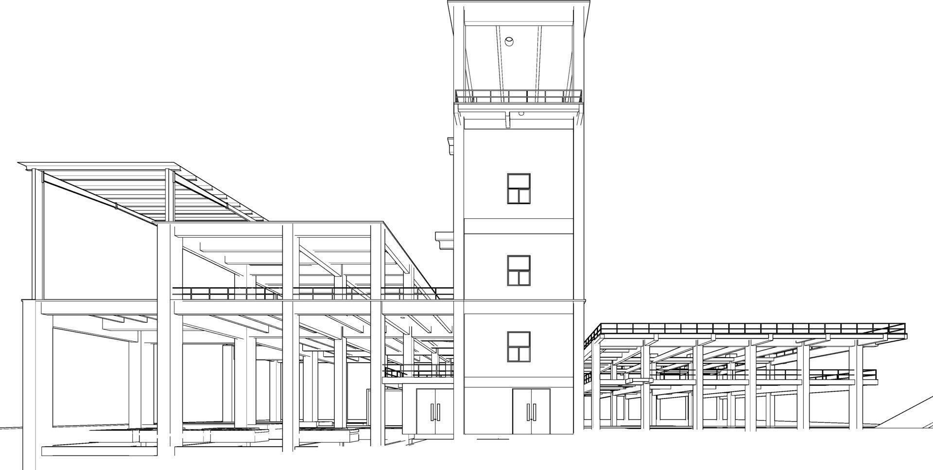 3D illustration of industrial project vector