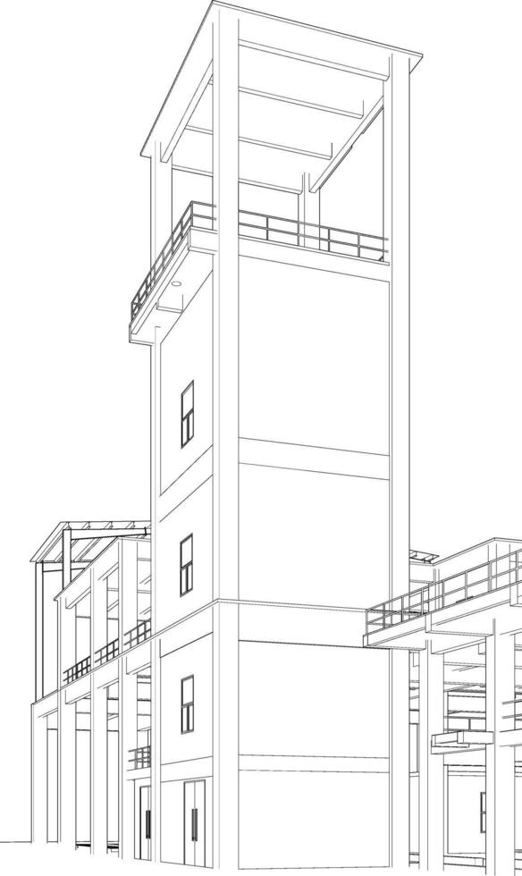 3D illustration of industrial project vector