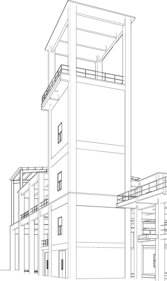 3d ilustración de industrial proyecto vector