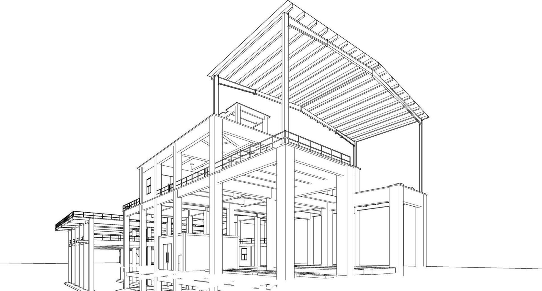 3D illustration of industrial project vector