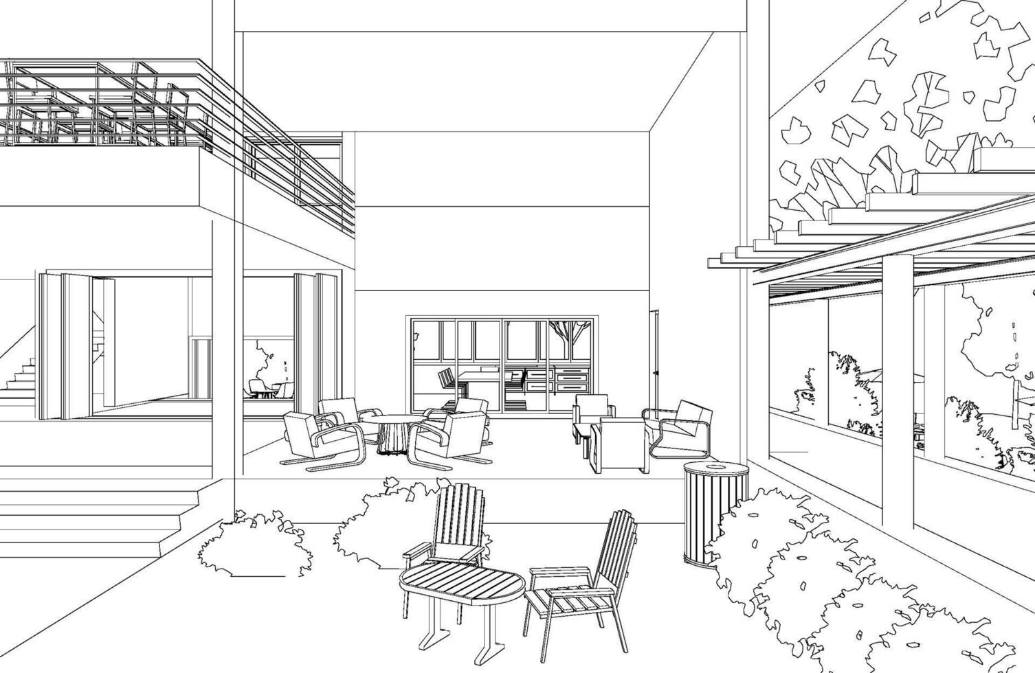 3D illustration of coffee shop vector