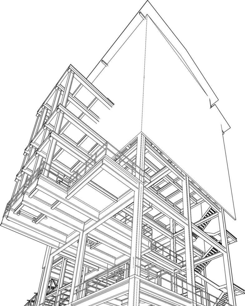 3D illustration of industrial project vector