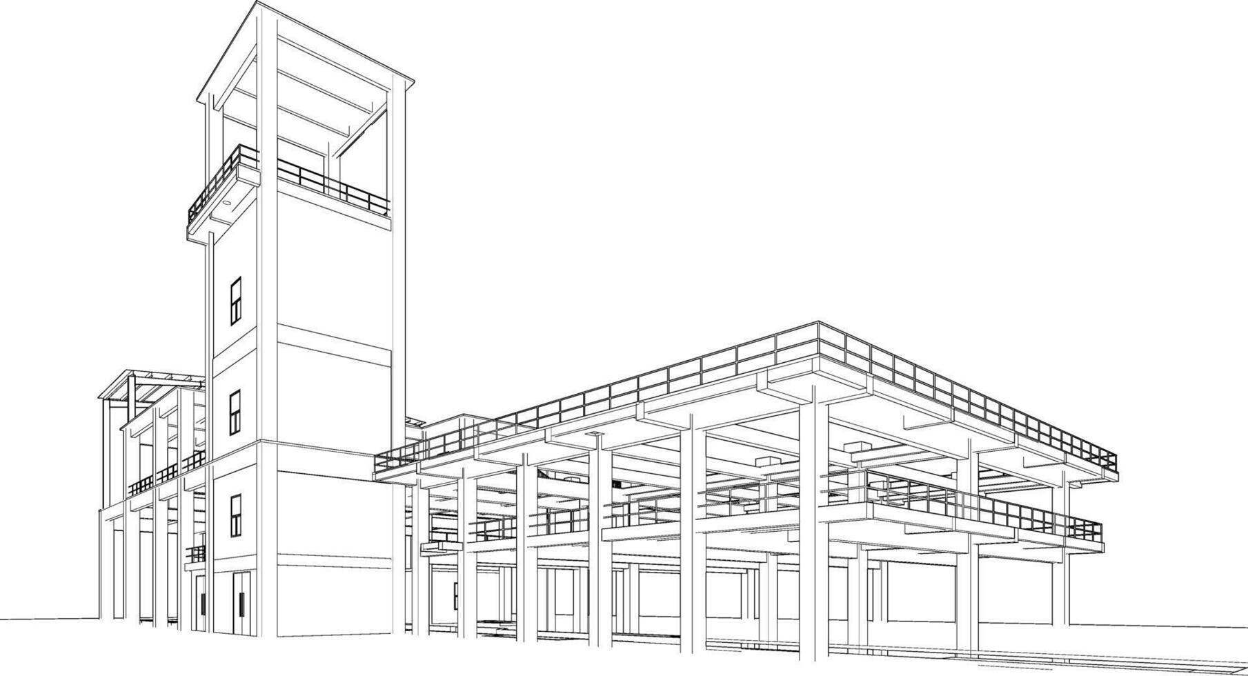 3D illustration of industrial project vector