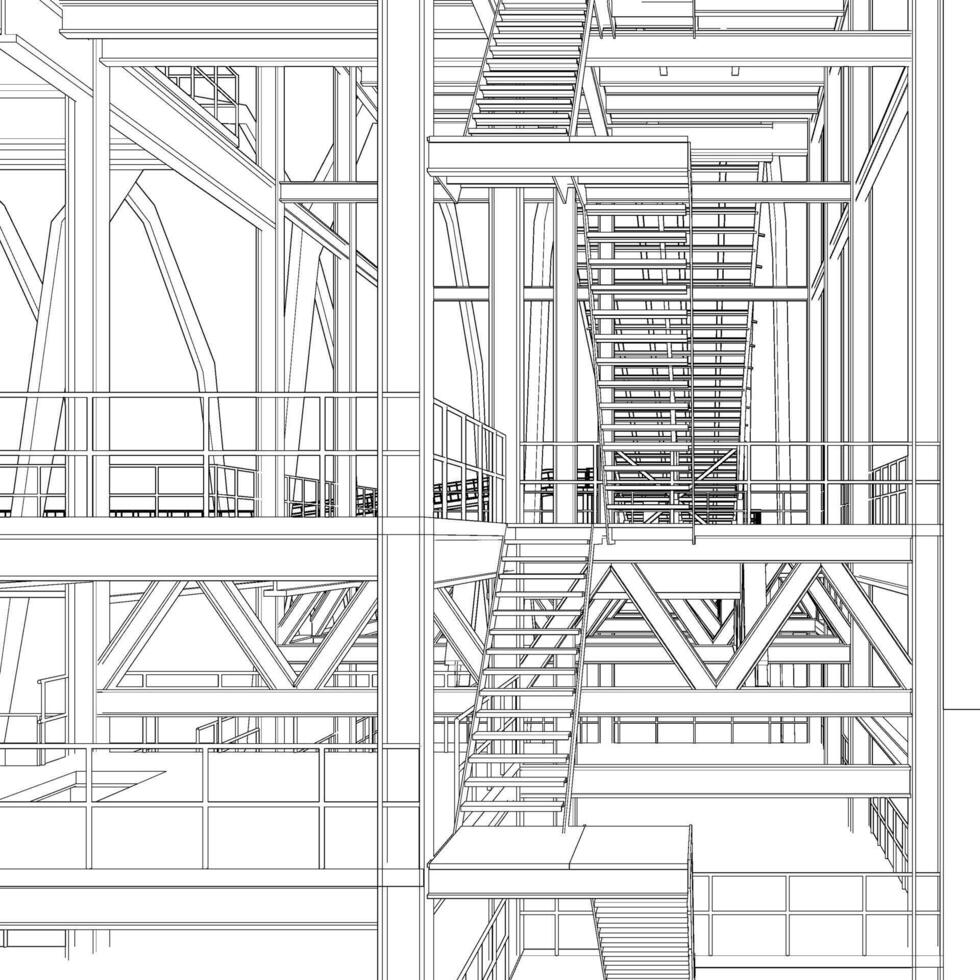 3D illustration of industrial project vector