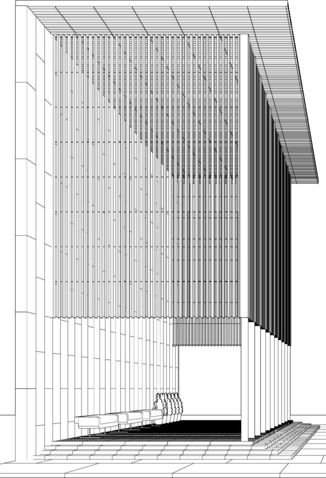 Ilustración 3D del proyecto de construcción vector