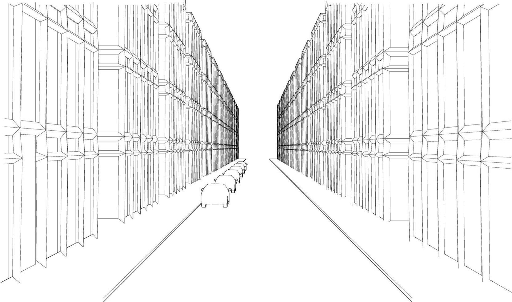 3d ilustración de calle y ciudad vector