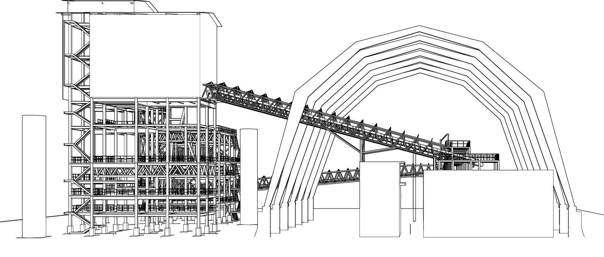 3D illustration of industrial project vector