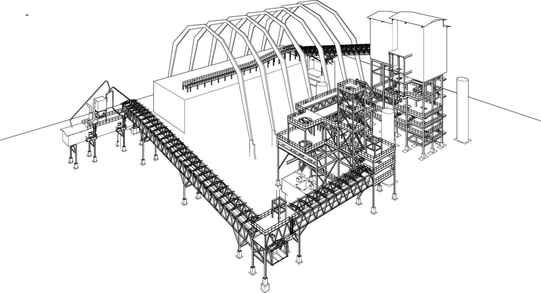 3D illustration of industrial project vector