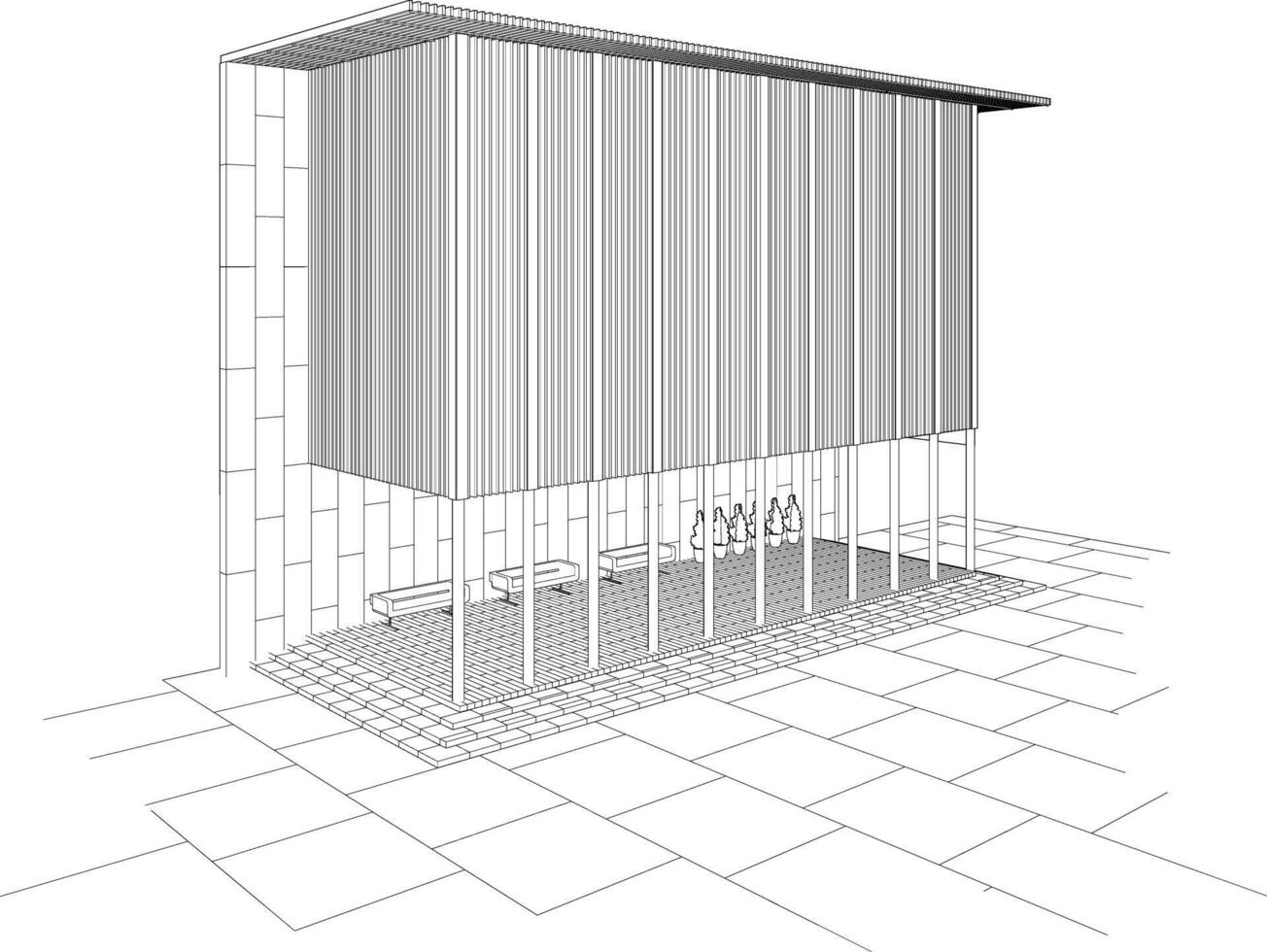 3D illustration of building project vector