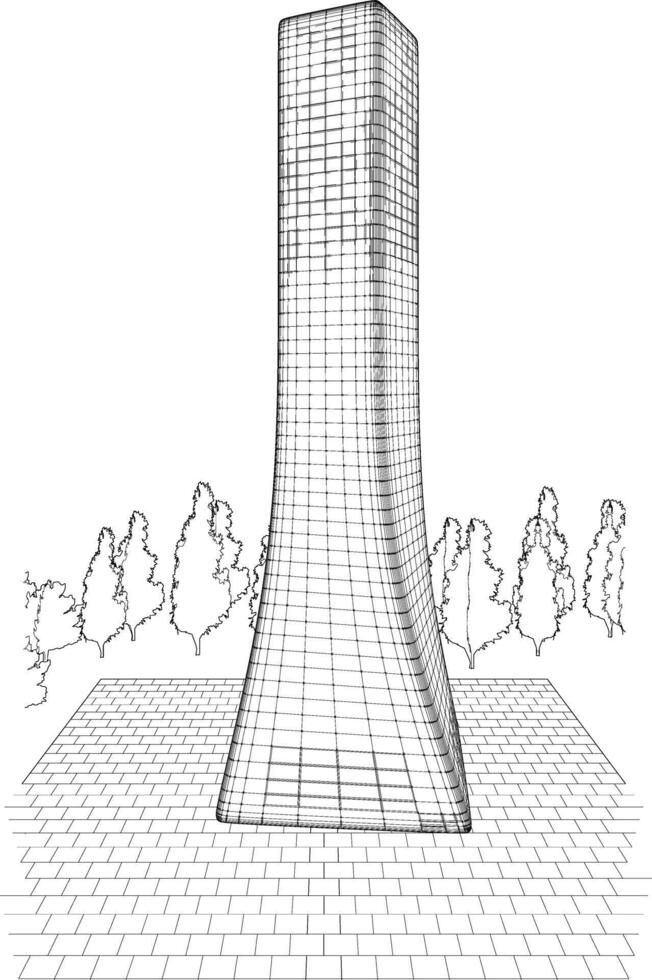 3D illustration of Building in concept vector