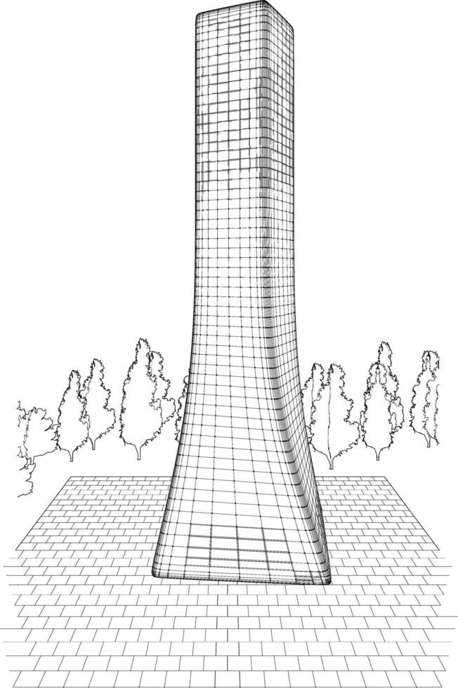 3d ilustración de edificio en concepto vector