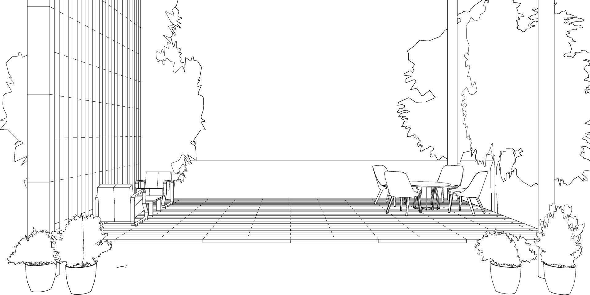 3D illustration of landscape project vector