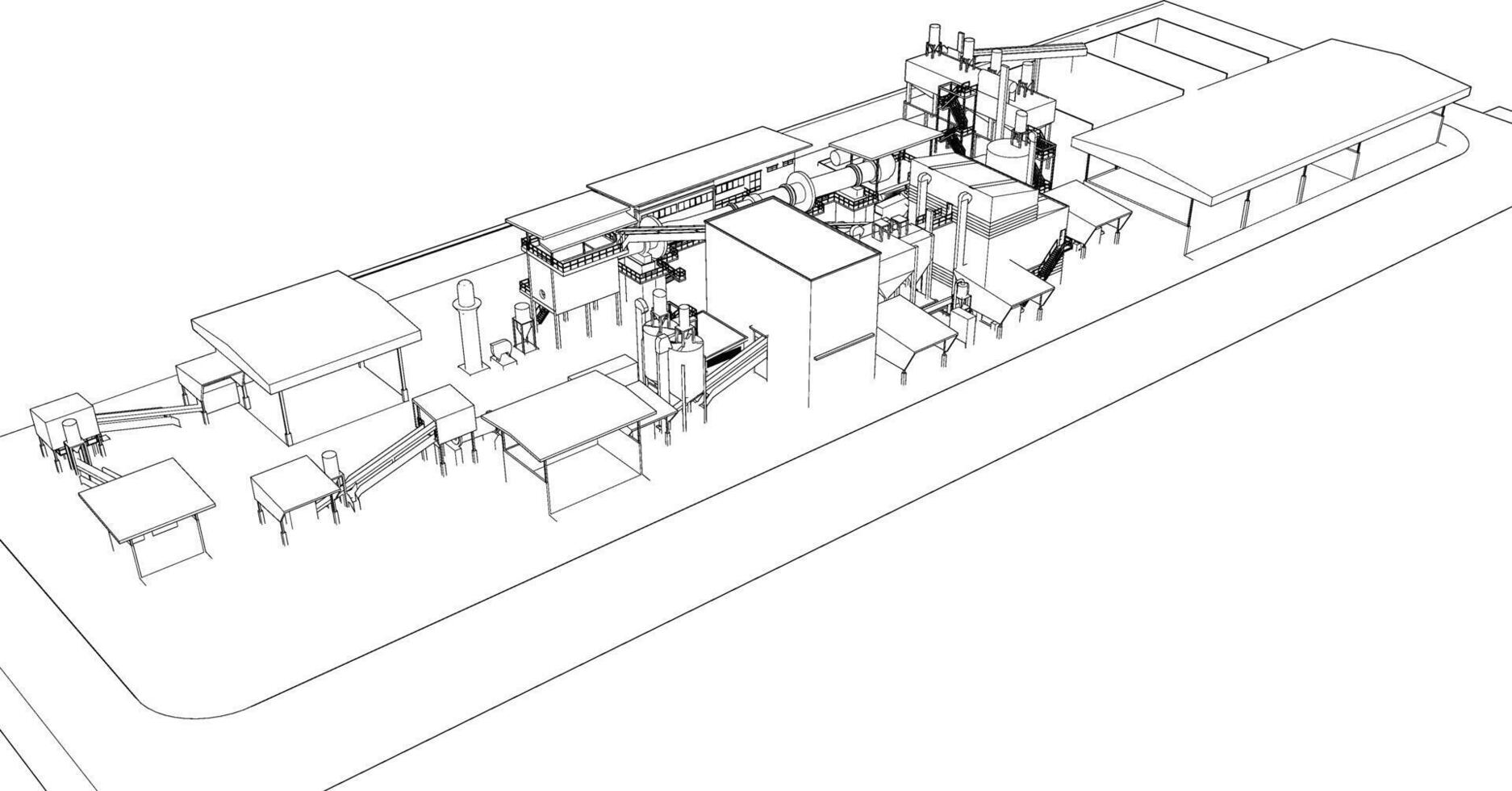 3D illustration of industrial project vector