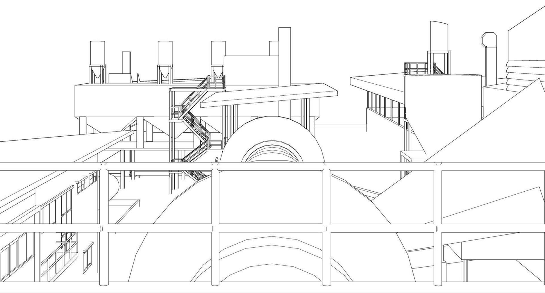 3D illustration of industrial project vector