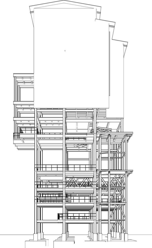 3D illustration of industrial project vector