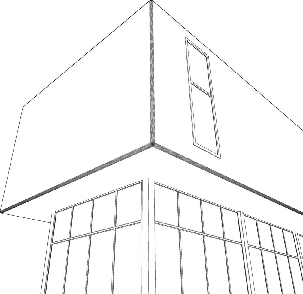 3D illustration of building project vector