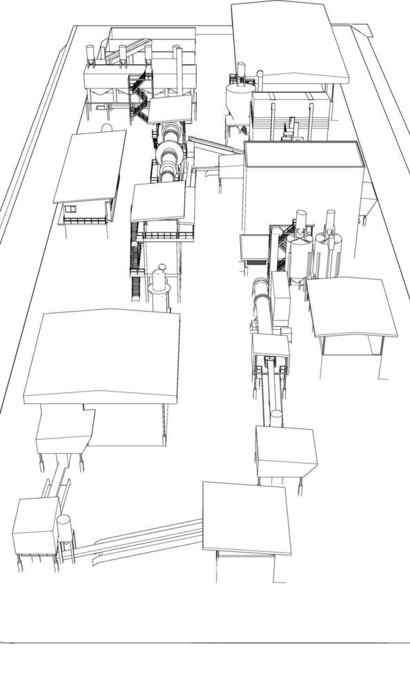 3D illustration of industrial project vector