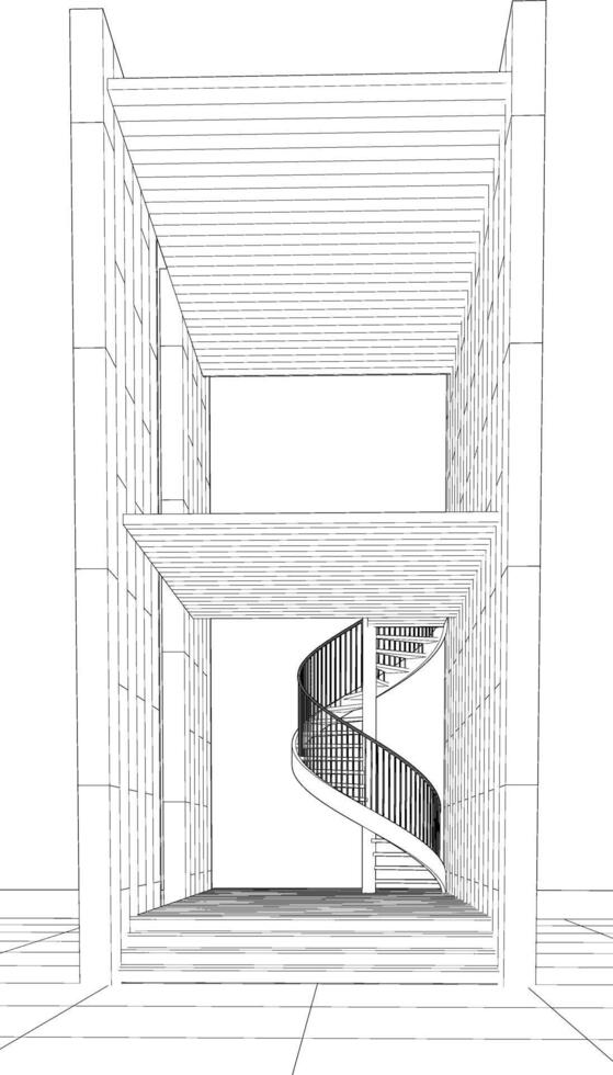 Ilustración 3D del proyecto de construcción vector