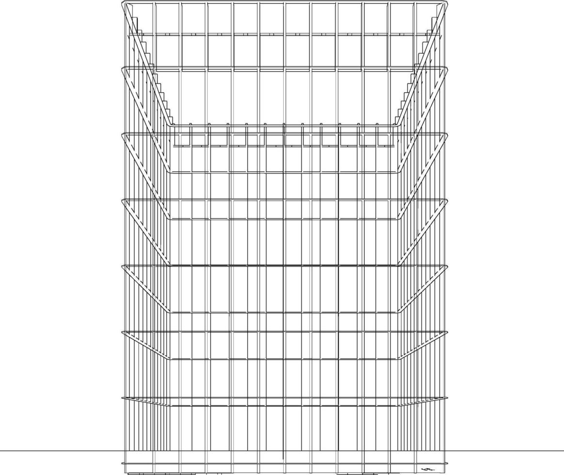 3d ilustración de edificio en concepto vector