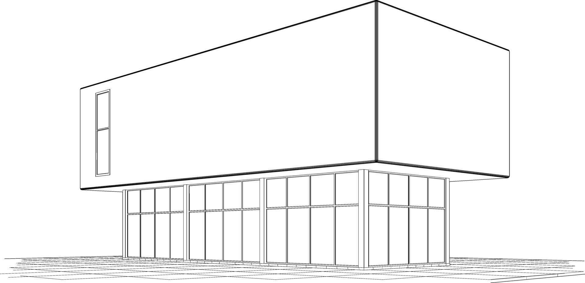 3D illustration of building project vector