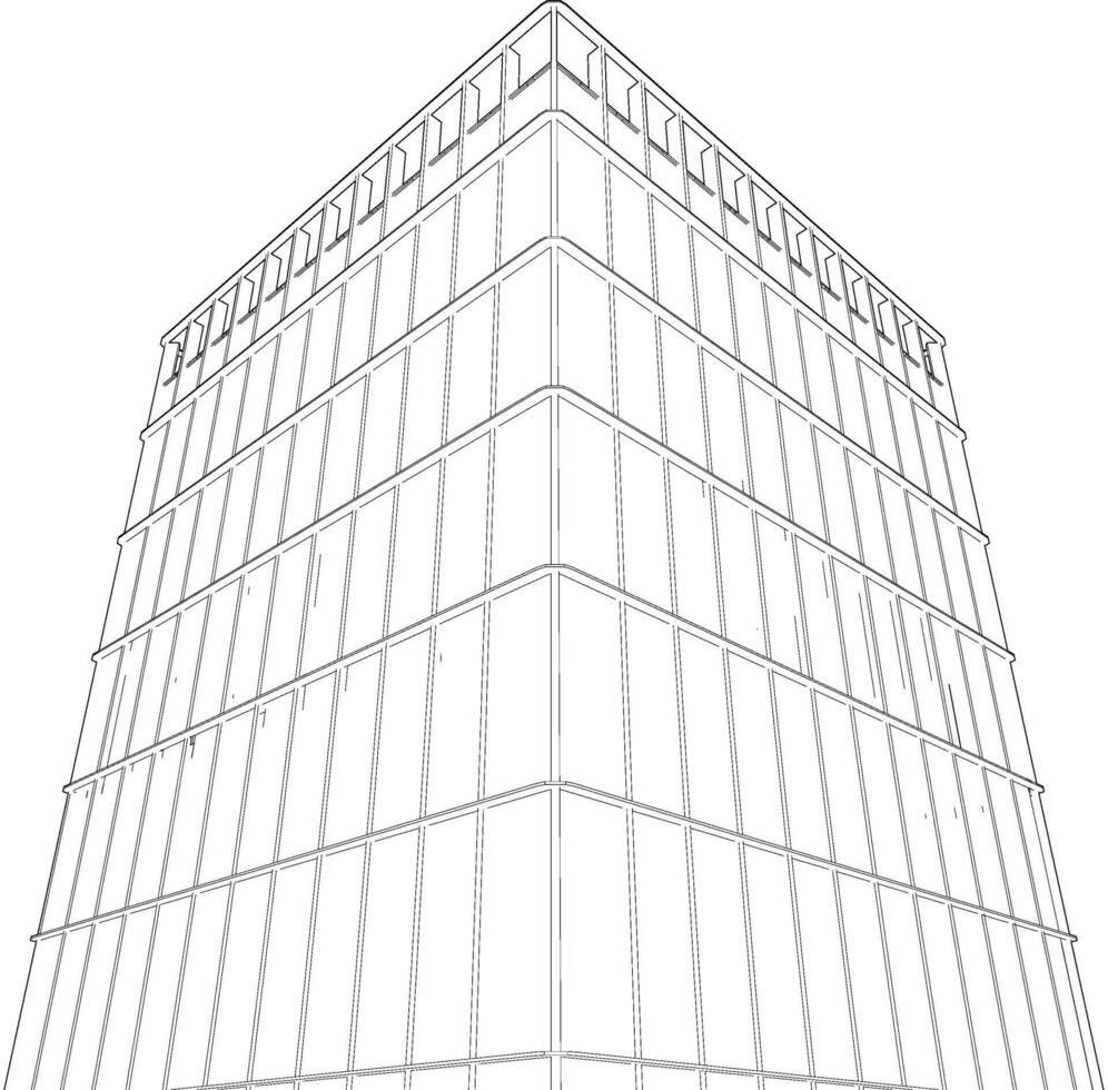 3D illustration of Building in concept vector
