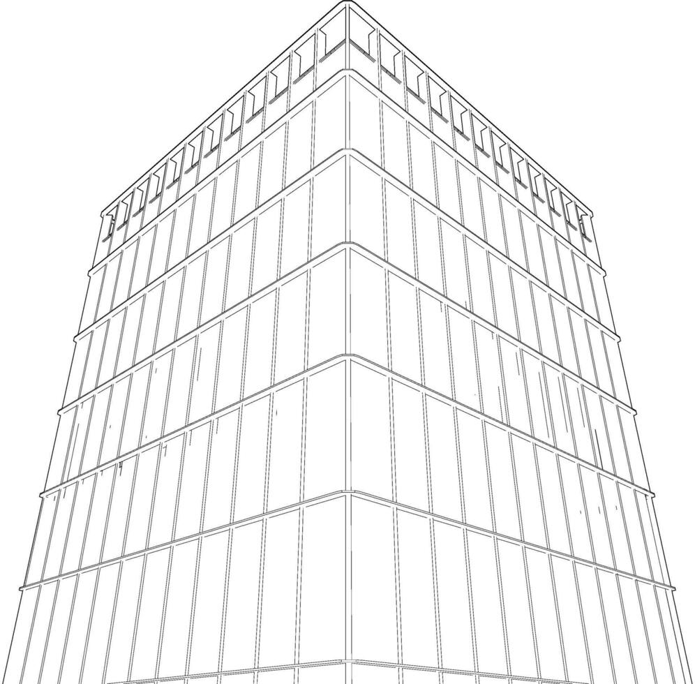 3D illustration of Building in concept vector