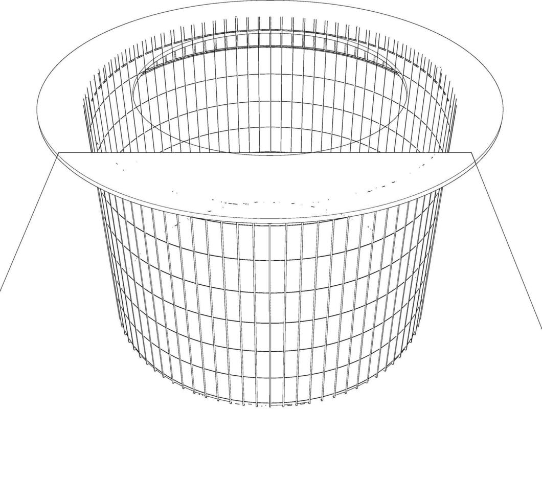 3D illustration of Building in concept vector