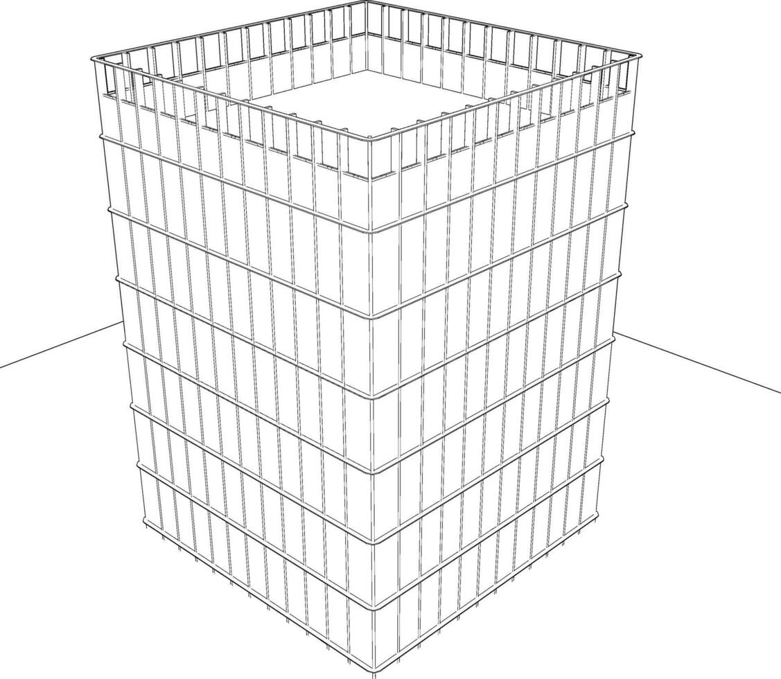 3d ilustración de edificio en concepto vector