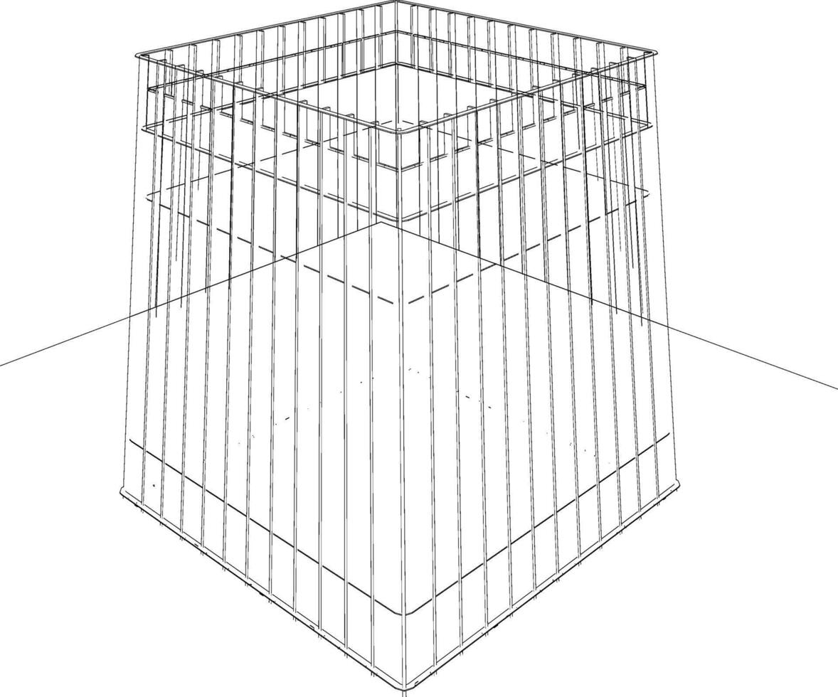 3d ilustración de edificio en concepto vector