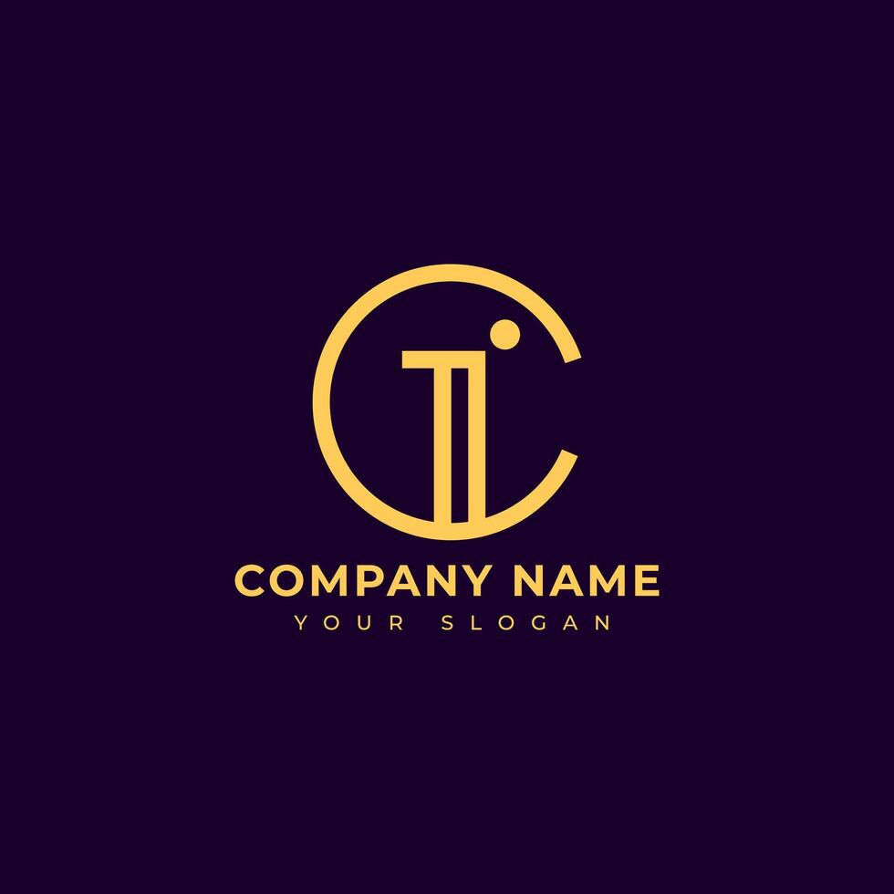 Modern Letter Ci logo vector design template