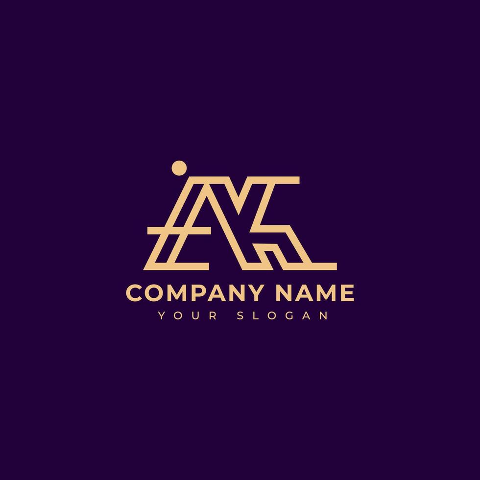 Modern Letter Ak logo vector design template