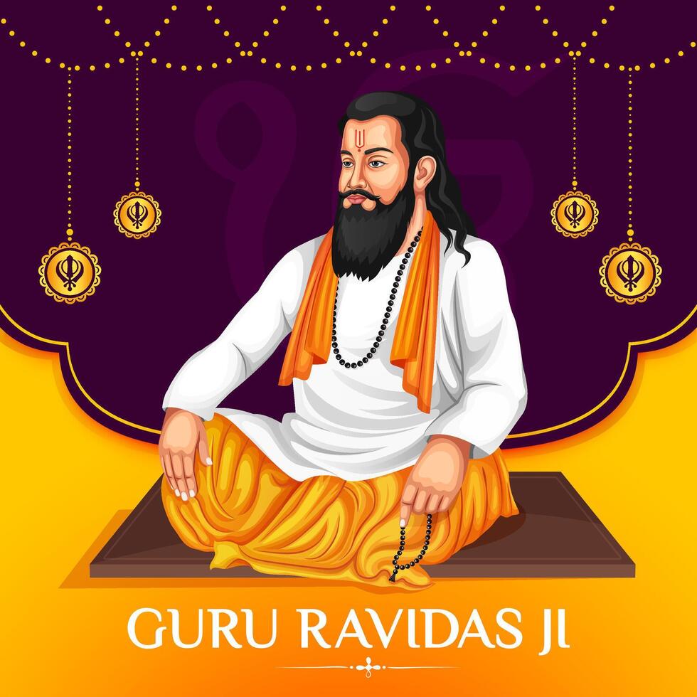 gurú ravidas Jayanti póster diseño modelo vector