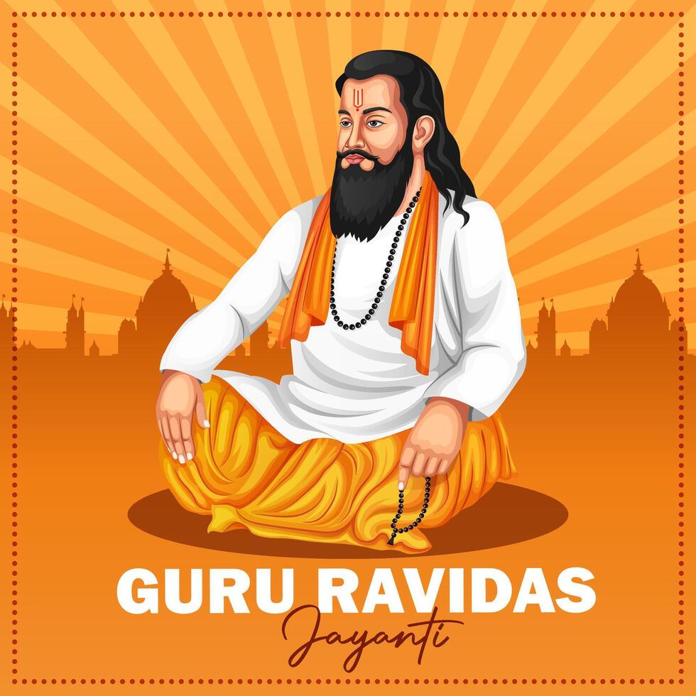 gurú ravidas Jayanti póster diseño modelo vector