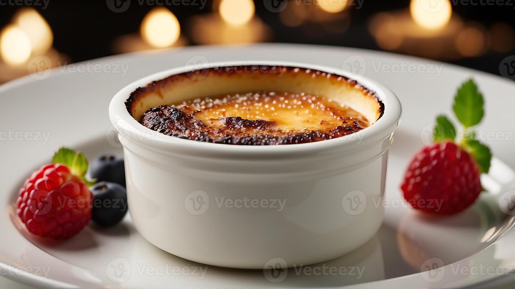 AI generated Creme Brulee Dessert photo