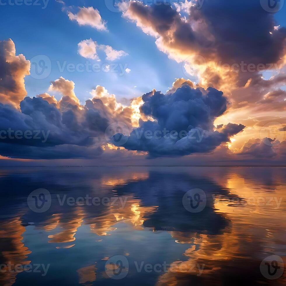 AI generated Sky filled with lots of clouds photo