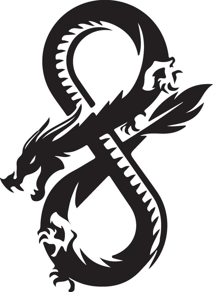 black and white dragon vector