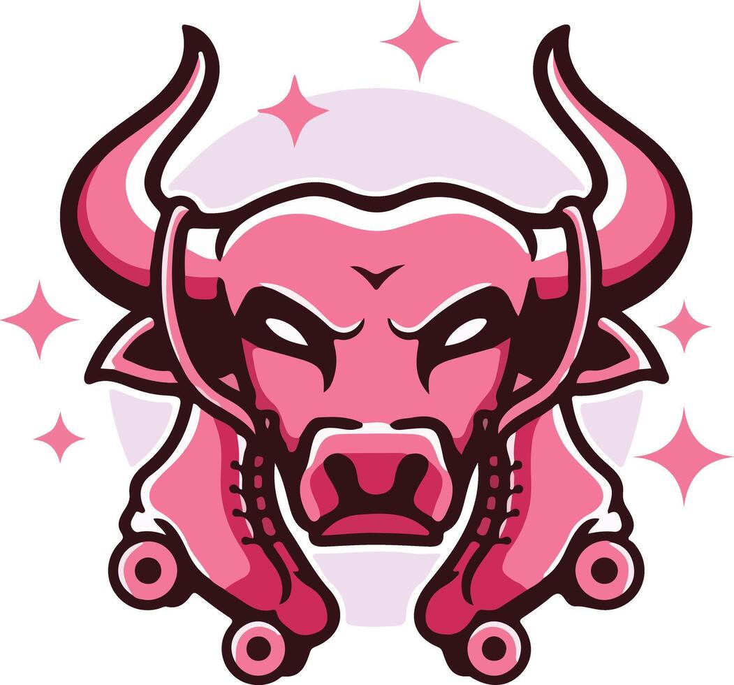 bull head cartoon vector